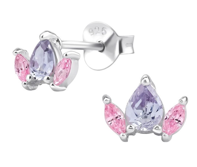 Silver Lilla Drops Studs