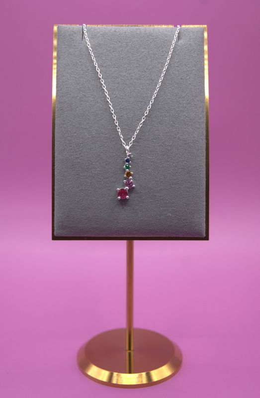 Rainbow Zirconia Halskjede