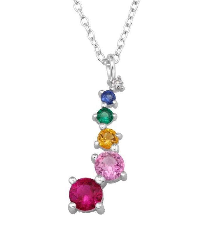 Rainbow Zirconia Halskjede