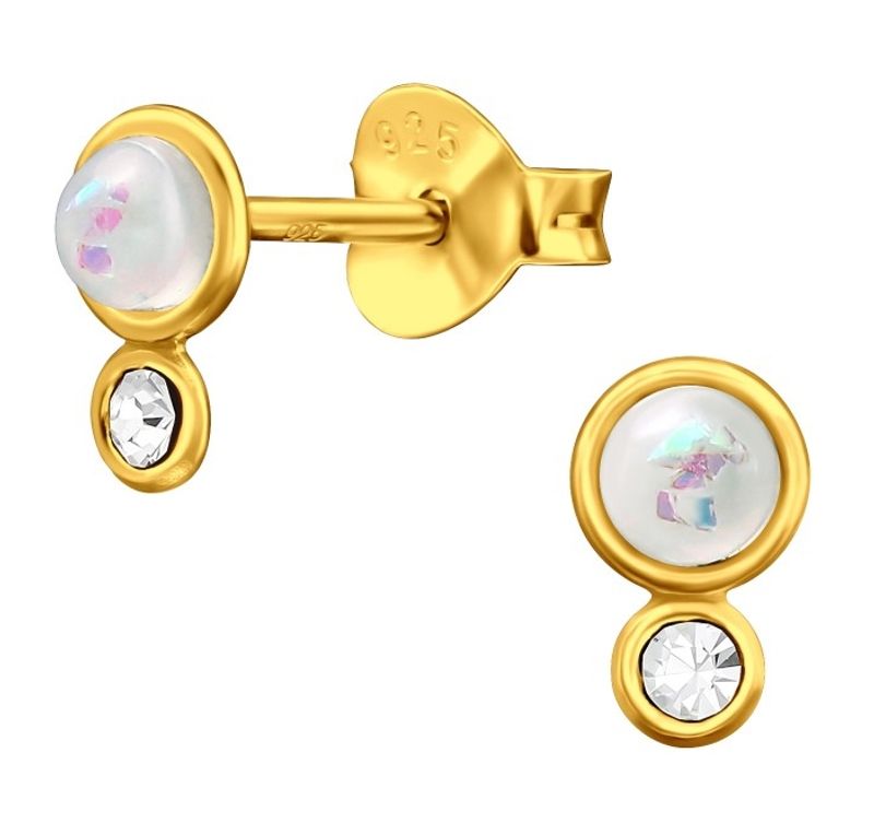 Golden Mini Opal Studs