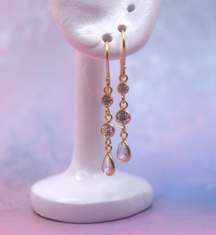 Golden Triple Drop Øredobber