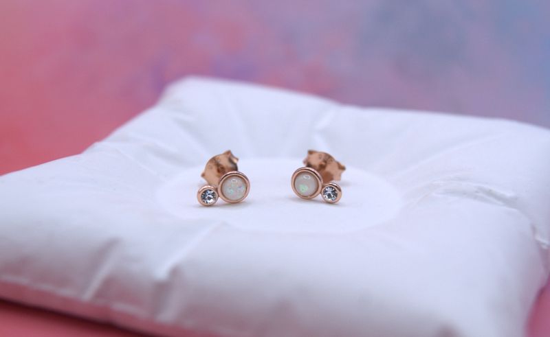 Rosa Gold Opal Studs