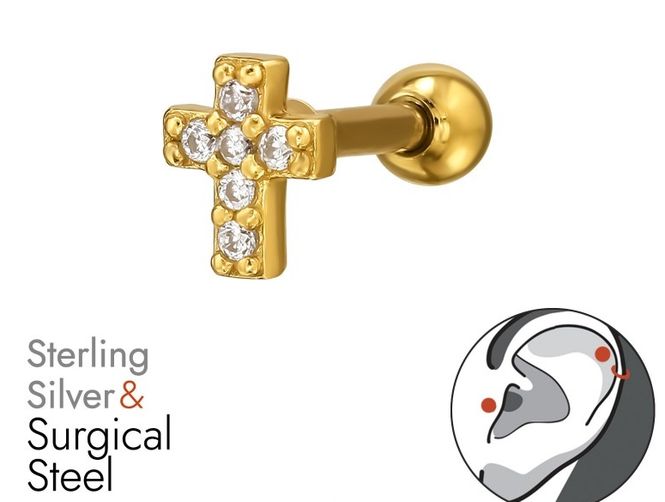 Hovedbilde Golden Cross piercing