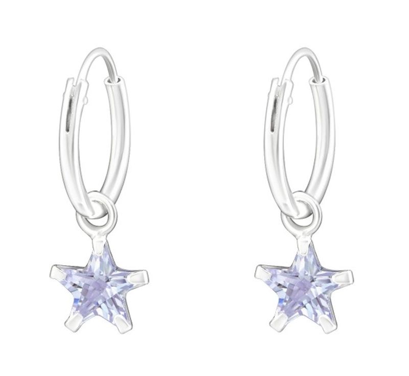 Lilac Star Hoops
