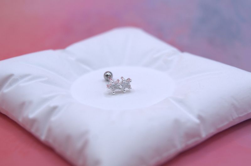 Silver Duo Star piercing
