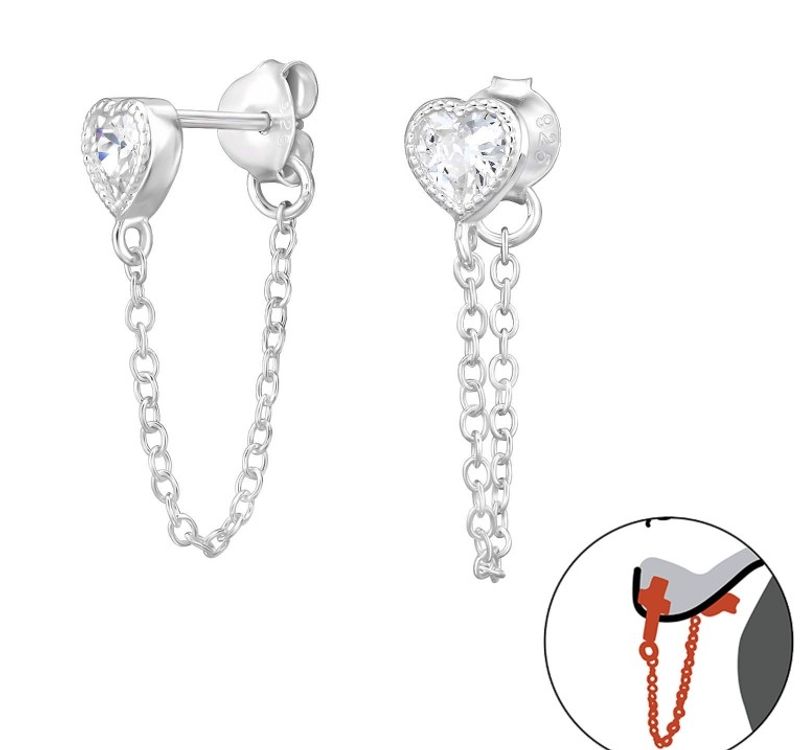 Crystal Heart Connection Earrings