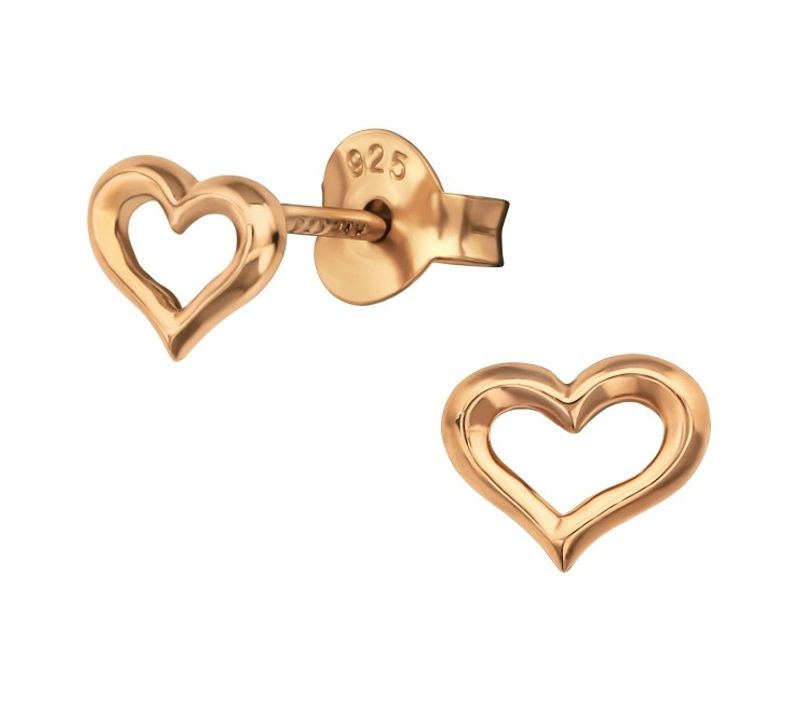 Rose Heart Studs