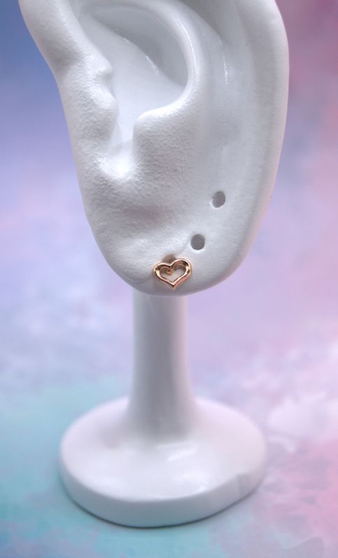 Rose Heart Studs