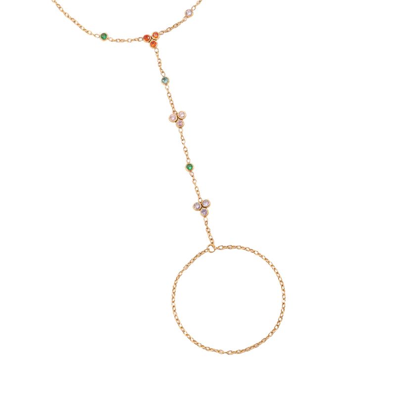 Fargerik Zirkonia Hand Chain