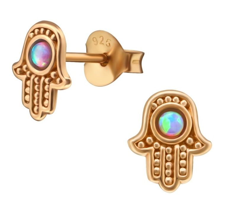 Hamsa Opal Studs