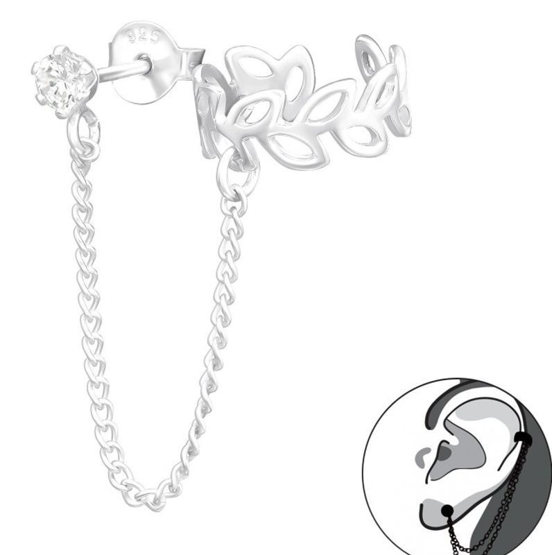 Leaf Chain Ear Cuff