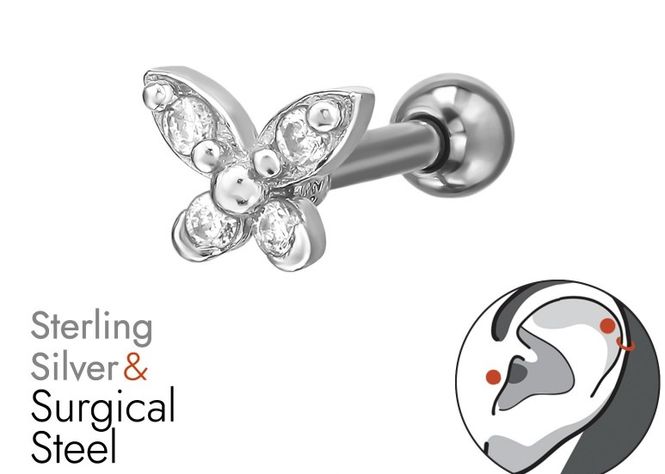 Hovedbilde Silver Butterfly piercing