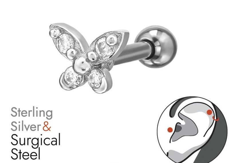 Silver Butterfly piercing