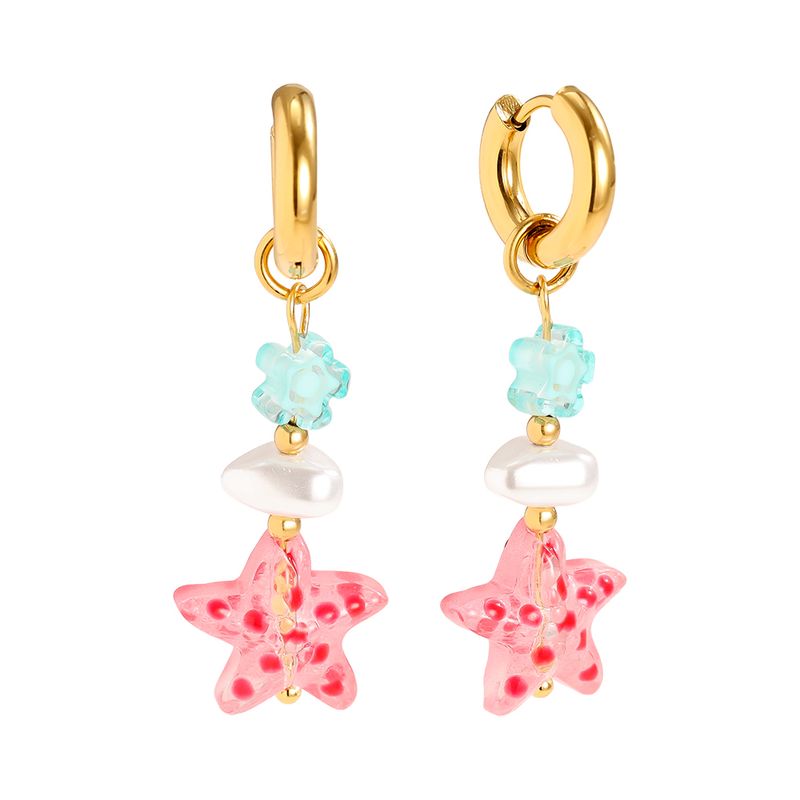 Coral Star Hoops